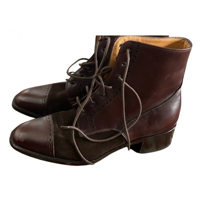 Pre-owned Church's Leather Ankle Boots In Brown