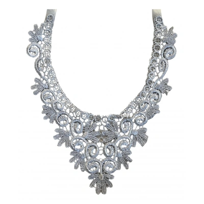 Pre-owned La Perla Silk Necklace In Silver