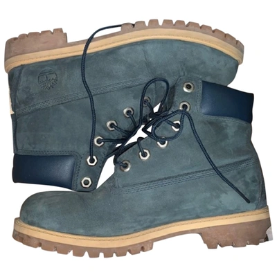 Pre-owned Timberland Ankle Boots In Blue