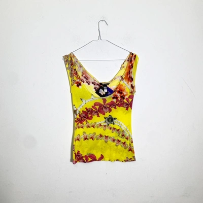 Pre-owned Just Cavalli Top In Yellow