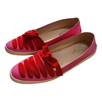 Pre-owned Tod's Gommino Leather Flats In Pink