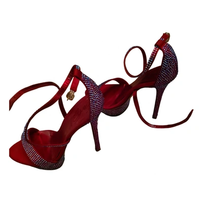 Pre-owned Le Silla Glitter Sandals In Red