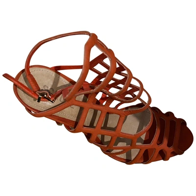 Pre-owned Schutz Leather Sandals In Orange