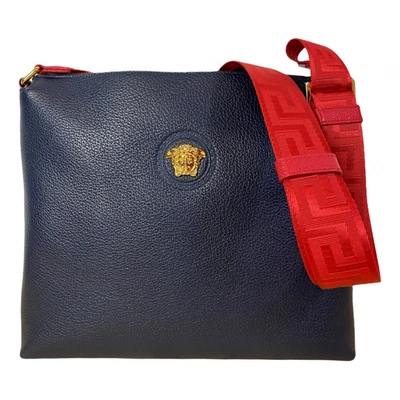 Pre-owned Versace Leather Bag In Blue