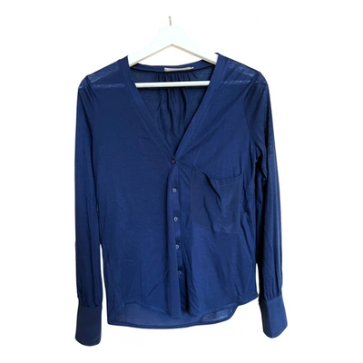 Pre-owned Stefanel Silk Blouse In Blue
