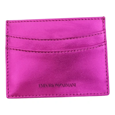 Pre-owned Emporio Armani Leather Purse In Pink