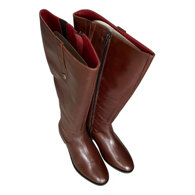 Pre-owned Buffalo Leather Riding Boots In Brown