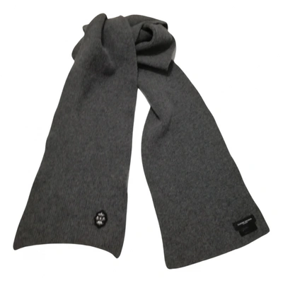 Pre-owned Costume National Wool Scarf & Pocket Square In Grey