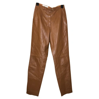 Pre-owned Escada Leather Carot Pants In Other