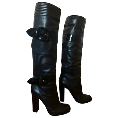 Pre-owned John Galliano Leather Boots In Black