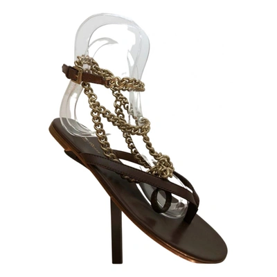 Pre-owned Gianvito Rossi Leather Sandals In Brown