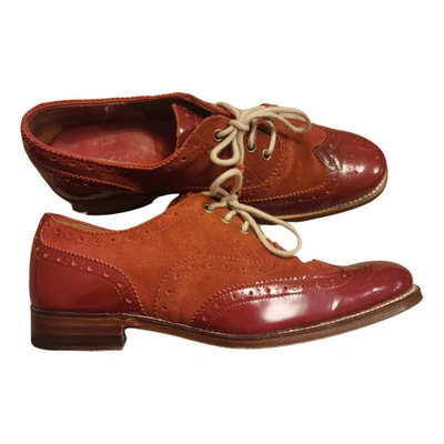 Pre-owned Grenson Leather Lace Ups In Red