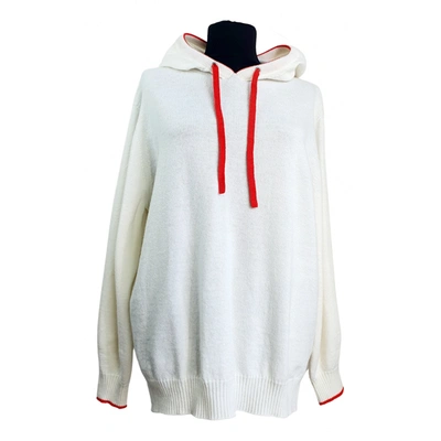 Pre-owned Johnstons Of Elgin Cashmere Sweatshirt In White