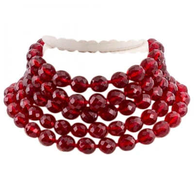 Pre-owned Chanel Necklace In Red