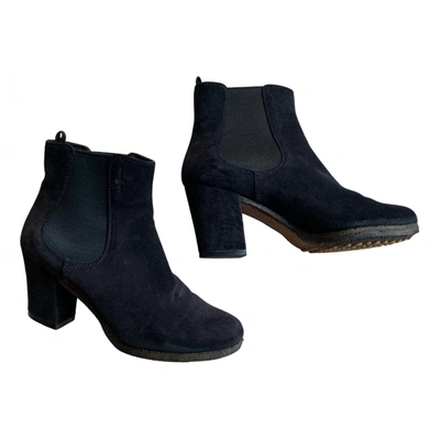 Pre-owned Carshoe Leather Ankle Boots In Anthracite