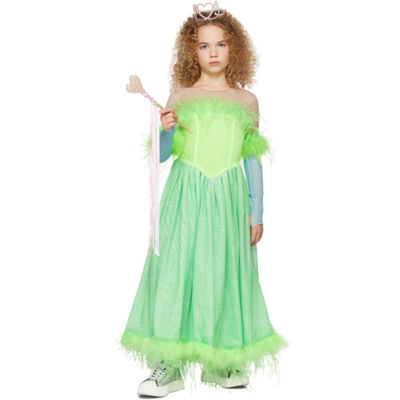 Poster Girl Ssense Exclusive Kids Green Seraphina Dress In Pale Green/neon Gree