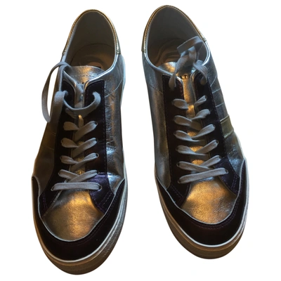 Pre-owned Date Leather Trainers In Silver