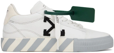 Off-white Low Vulcanized Cotton And Suede Sneakers In White
