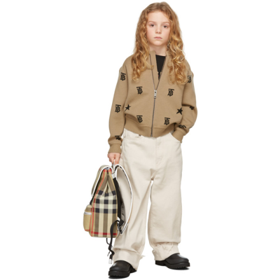 Burberry Kids' Star And Monogram 图案开衫 In Archive Beige