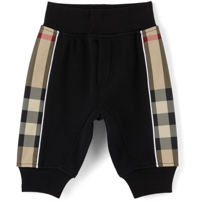 Burberry Baby Black Check Panel Lounge Trousers