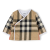 BURBERRY BABY BEIGE QUILTED VINTAGE CHECK WRAP JACKET