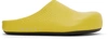 MARNI YELLOW LEATHER FUSSBETT SABOT CLOG LOAFERS
