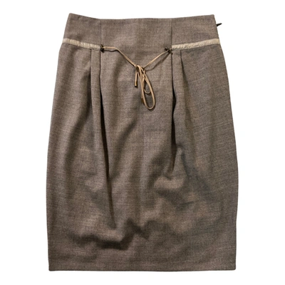 Pre-owned Brunello Cucinelli Cashmere Mid-length Skirt In Grey