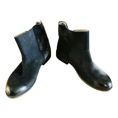 Pre-owned Kickers Leather Ankle Boots In Black