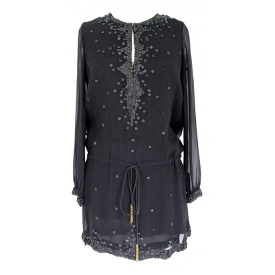 Pre-owned Antik Batik Silk Mid-length Dress In Black