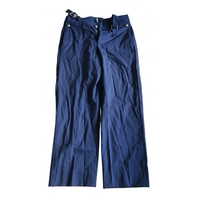 Pre-owned Chloé Straight Pants In Navy