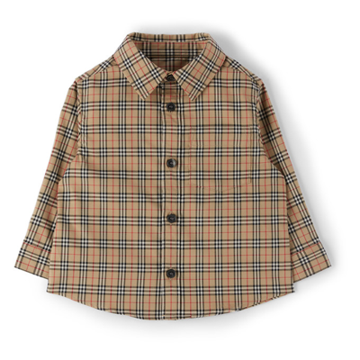 Burberry Baby Boys Beige Check Shirt In Archive Beige Ip Chk