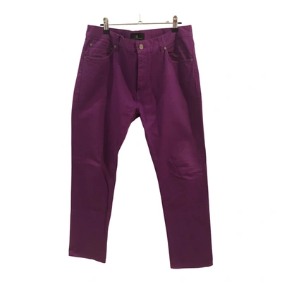 Pre-owned Carolina Herrera Trousers In Purple
