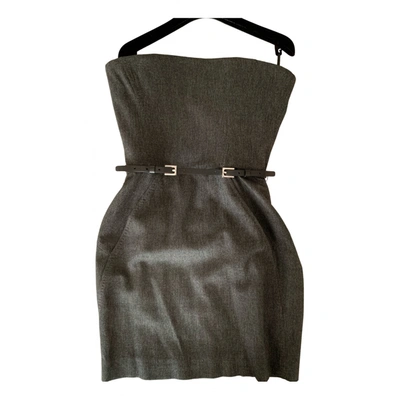Pre-owned Dsquared2 Wool Mini Dress In Anthracite