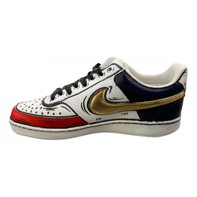 Pre-owned Nike Leather Low Trainers In White