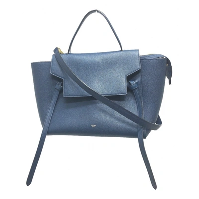 Pre-owned Celine Leather Handbag In Navy