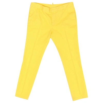 Pre-owned Dsquared2 Straight Pants In Yellow