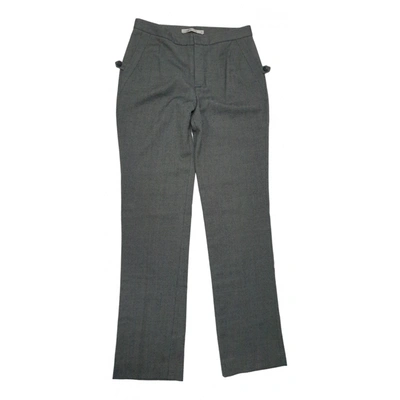 Pre-owned Bimba Y Lola Wool Straight Pants In Grey
