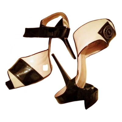 Pre-owned Elisabetta Franchi Leather Sandals In Beige