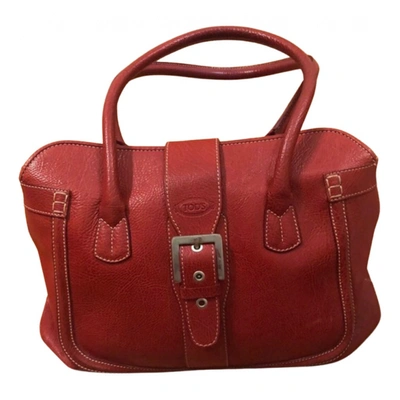 Pre-owned Tod's Leather Handbag In Red