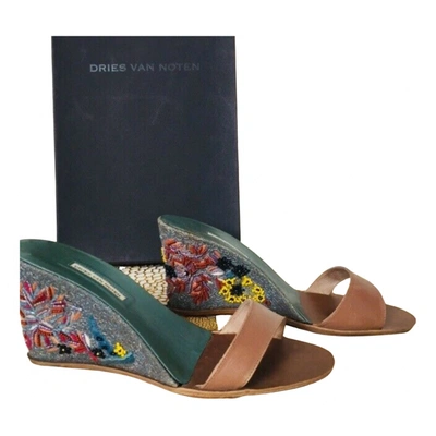 Pre-owned Dries Van Noten Leather Sandal In Multicolour