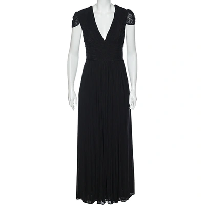 Pre-owned Class By Roberto Cavalli Black Jersey Ruched Maxi Dress M