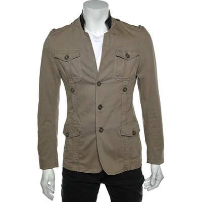 Pre-owned Just Cavalli Brown Cotton Cargo Pocket Button Front Jacket S