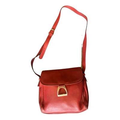 Pre-owned Lancel Leather Crossbody Bag In Red
