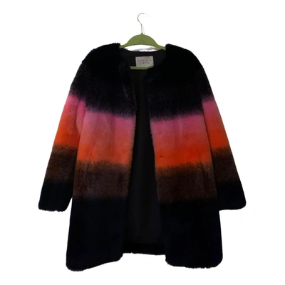 Pre-owned Charlotte Simone Faux Fur Coat In Multicolour