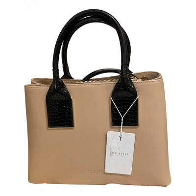 Pre-owned Ted Baker Vegan Leather Handbag In Beige