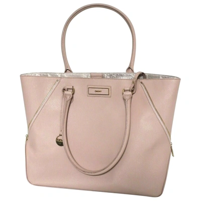Pre-owned Dkny Leather Tote In Pink