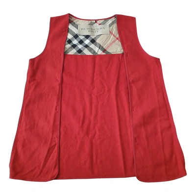 Pre-owned Burberry Wool Vest In Red