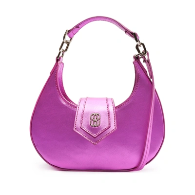 Schutz Spicy Leather Crossbody In Bright Violet