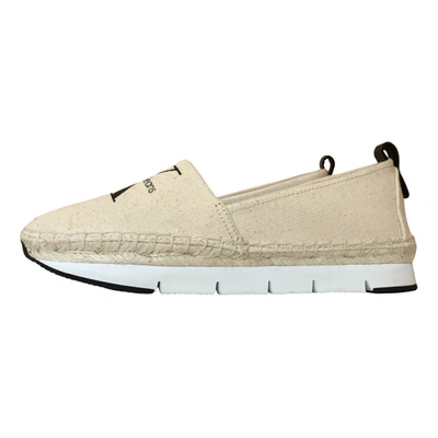 Pre-owned Calvin Klein Cloth Espadrilles In Beige