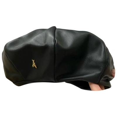 Pre-owned Patrizia Pepe Leather Beret In Black